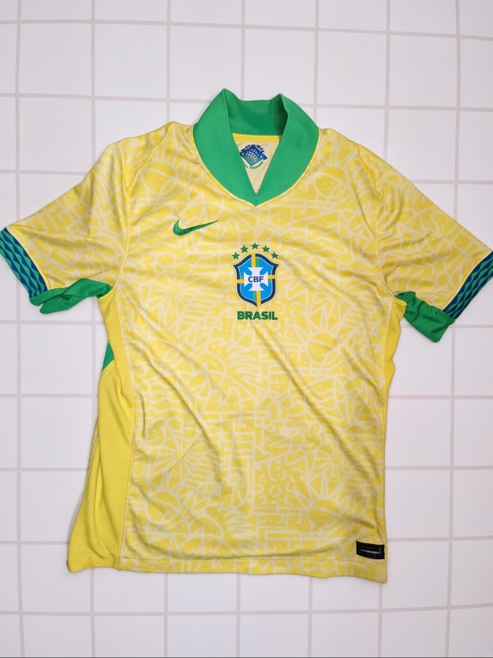 Nike Brasil Yellow & Green Men's Soccer Jersey